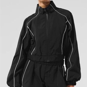 ALO Yoga Black Jacket with White Accents